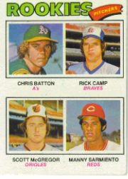 1977 Topps Baseball Cards      475     Chris Batton/Rick Camp/Scott McGregor/Manny Sarmiento RC